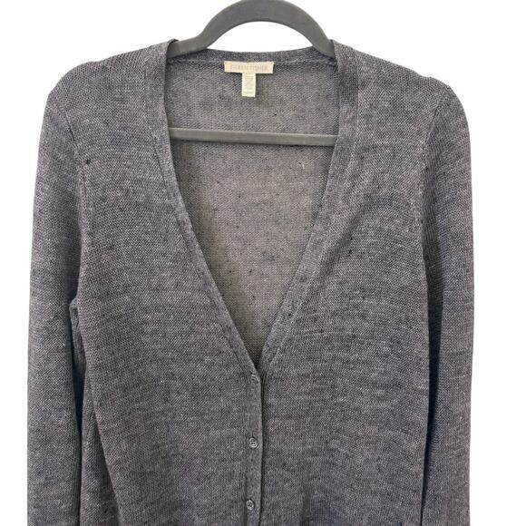 Eileen Fisher 100% Organic Linen Button Down Cardigan Duster Gray Size XS - Picture 2 of 9